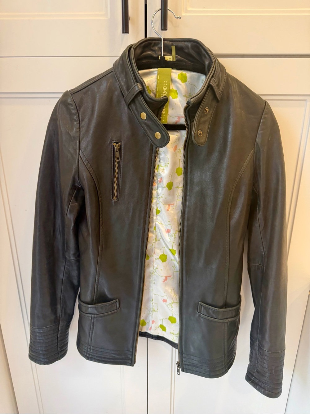 Soia & Kyo Genuine Leather Moto Jacket Black Size xs